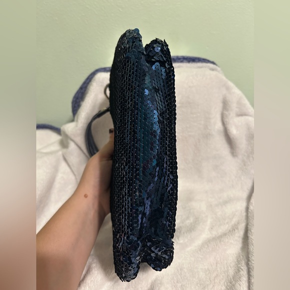 Blue Sequin Coach Poppy Sholder Bag - Picture 15 of 15